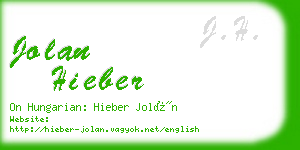 jolan hieber business card
